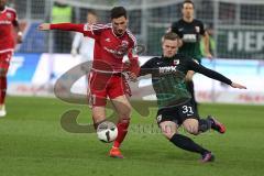 1. BL - Saison 2016/2017 - FC Ingolstadt 04 - FC Augsburg - Max Phillipp #31 Augsburg - Mathew Leckie (#7 FCI) - Foto: Meyer Jürgen