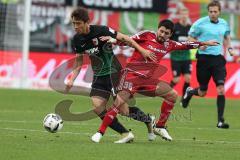 1. BL - Saison 2016/2017 - FC Ingolstadt 04 - FC Augsburg - Almog Cohen (#36 FCI) - Koo - Ja Cheol #19 Augsburg - Foto: Meyer Jürgen