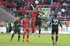 1. BL - Saison 2016/2017 - FC Ingolstadt 04 - FC Augsburg - Roger de Oliveira Bernardo (#8 FCI) beim Kopfball - Kohr Dominik #21 Augsburg - Foto: Meyer Jürgen