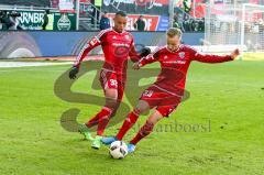 1. BL - Saison 2016/2017 - FC Ingolstadt 04 - FC Bayern München - Marcel Tisserand (#32 FCI) - Florent Hadergjonaj (#33 FCI) - Foto: Meyer Jürgen