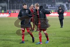 1. Bundesliga - Fußball - FC Ingolstadt 04 - Hamburger SV HSV - Sieg 3:1 nach dem Spiel, Freude Lachen Pascal Groß (10, FCI) Florent Hadergjonaj (33, FCI)