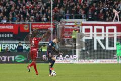 1. Bundesliga - Fußball - FC Ingolstadt 04 - RB Leipzig - Tor Treffer Jubel durch Roger de Oliveira Bernardo (8, FCI) Timo Werner (11 Leipzig) a Anstoß