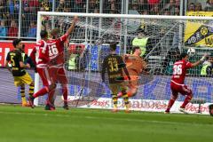 1. BL - Saison 2016/2017 - FC Ingolstadt 04 - Borussia Dortmund - Almog Cohen (#36 FCI) mit dem Treffer zum 1:0 - Weidenfeller Roman Torwart Dortmund - Foto: Meyer Jürgen