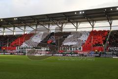 1. Bundesliga - Fußball - FC Ingolstadt 04 - FC Augsburg - Fan Choreo vor dem Spil Fahnen Wappen