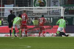 1. BL - Saison 2016/2017 - FC Ingolstadt 04 - VFL Wolfsburg - Martin Hansen Torwart(#35 FCI) bekommt den 1:1 Ausgleichstreffer - Foto: Meyer Jürgen
