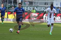 1. BL - Saison 2016/2017 - FC Ingolstadt 04 - SV Darmstadt - Roger de Oliveira Bernardo (#8 FCI) - Sirigu Sandro Darmstadt blau - Foto: Meyer Jürgen