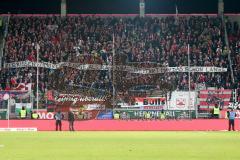 1. BL - Saison 2016/2017 - FC Ingolstadt 04 - RB-Leipzig - Fans von Leipzig - Jubel - Spruchband - Banner - Transparent - Spruchband - Foto: Meyer Jürgen