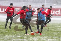 1. BL - Saison 2016/2017 - FC Ingolstadt 04 - Trainingsauftakt im neuen Jahr 2017 - Maurice Multhaup (#31 FCI) - Mathew Leckie (#7 FCI)  - Foto: Meyer Jürgen