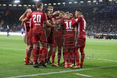 2. Bundesliga - Fußball - DSC Arminia Bielefeld - FC Ingolstadt 04 - Tor 0:1 Thomas Pledl (30, FCI) Jubel mit Alfredo Morales (6, FCI) Stefan Kutschke (20, FCI) Sonny Kittel (10, FCI)