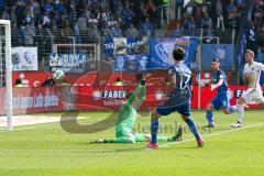 2. BL - Saison 2017/2018 - VFL Bochum - FC Ingolstadt 04 - Der 2:0 Treffer durch Kruse Robbie #17 Bochum - jubel - Orjan Nyland (#1 Torwart FCI) - Foto: Meyer Jürgen