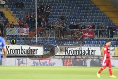 2. Bundesliga - Fußball - DSC Arminia Bielefeld - FC Ingolstadt 04 - mitgereiste Ingolstadt Fans Jubel Fahnen Banner Kurve