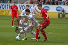 2. BL - Saison 2017/2018 - FC Heidenheim - FC Ingolstadt 04 - Alfredo Morales (#6 FCI) - Mathias Wittek (#5 Heidenheim) - Foto: Meyer Jürgen