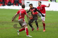 2. BL - Saison 2017/2018 - 1.FC Kaiserslautern - FC Ingolstadt 04 - Dario Lezcano (#11 FCI) - Christoph Moritz (#29 Kaiserslautern) - Foto: Meyer Jürgen
