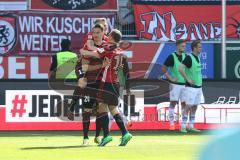 2. Bundesliga - Fußball - FC Ingolstadt 04 - DSC Armenia Bielefeld - Tor Stefan Kutschke (20, FCI) 1:0 Jubel mit Marcel Gaus (19, FCI) Robert Leipertz (13, FCI)