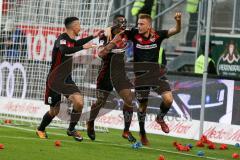 2. BL - Saison 2017/2018 - FC Ingolstadt 04 - 1. FC Heidenheim - Der Führungstreffer zum 1: 0 durch Hauke Wahl (#25 FCI) - jubel - Marvin Matip (#34 FCI) - Alfredo Morales (#6 FCI) - Foto: Meyer Jürgen