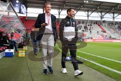 2. BL - Saison 2017/2018 - FC Ingolstadt 04 - MSV Duisburg - Stefan Leitl (Trainer FCI) rechts - Oliver Samwald links Pressesprecher - Foto: Meyer Jürgen