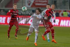 2. BL - Saison 2017/2018 - FC Ingolstadt 04 - VFL Bochum - Sonny Kittel (#10 FCI) - Tim Hoogland (#2 Bochum) - Foto: Meyer Jürgen