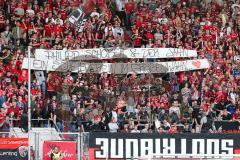 2. BL - Saison 2017/2018 - FC Ingolstadt 04 - SSV Jahn Regensburg - Südtribüne - Choreo - Spruchband - Banner - Fans - Foto: Meyer Jürgen