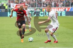 2. Bundesliga - Fußball - FC Ingolstadt 04 - 1. FC Nürnberg - Sonny Kittel (10, FCI) Hakentrick Hanno Behrens (18 FCN)