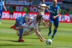 2. BL - Saison 2017/2018 - FC Ingolstadt 04 - Holstein Kiel - Christian Träsch (#28 FCI) wird gefoult - Foto: Meyer Jürgen