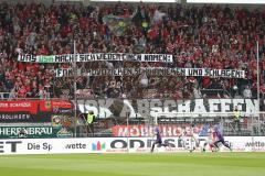 2. BL - Saison 2017/2018 - FC Ingolstadt 04 - FC Erzgebirge Aue - Fans - Choreo - Südkurve - Banner - Spruchband - Foto: Meyer Jürgen