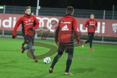 2. Bundesliga - Fußball - FC Ingolstadt 04 - Training nach Winterpause - Patrick Sussek uns rechts Stefan Lex (14, FCI)