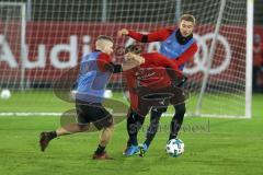 2. Bundesliga - Fußball - FC Ingolstadt 04 - Training nach Winterpause - Robert Leipertz (13, FCI) Marcel Gaus (19, FCI) Hauke Wahl (25, FCI) Zweikampf