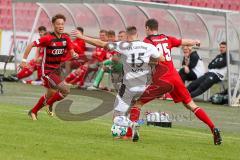 Regionalliga Bayern - Saison 2017/2018 - FC Ingolstadt 04 II - VFR Garching - Ryoma Watanabe rot FCI II - Daniel Suck weiss Garching - Maximilian Thalhammer rot #15 FCI II - Foto: Meyer Jürgen