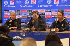 2. Bundesliga - SV Darmstadt 98 - FC Ingolstadt 04 - Pressekonferenz nach dem Spiel, Cheftrainer Jens Keller (FCI) und rechts Cheftrainer Dirk Schuster (Darmstadt)
