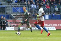 2. Bundesliga - Hamburger SV - FC Ingolstadt 04 - Marcel Gaus (19, FCI) Mangala, Orel (25 HSV)