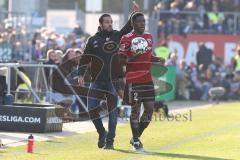 2. BL - Saison 2018/2019 - Holstein Kiel - FC Ingolstadt 04 - Frederic Ananou (#2 FCI) - Alexander Nouri (Cheftrainer FCI) - Foto: Meyer Jürgen