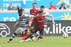 2. Bundesliga - MSV Duisburg - FC Ingolstadt 04 - #d5#Darío Lezcano (11, FCI) Enis Hajri (3 Duisburg) Stefan Kutschke (20, FCI)