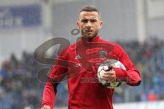 2. Bundesliga - SC Paderborn - FC Ingolstadt 04 - Warmup bei Regen, Fatih Kaya (36, FCI)