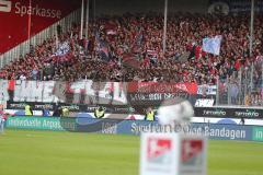 2. Bundesliga - Fußball - 1. FC Heidenheim - FC Ingolstadt 04 - FCI Fans Jubel Fahnen Kurve