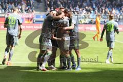 2. Bundesliga - Hamburger SV - FC Ingolstadt 04 - Tor Jubel 0:3 durch Marcel Gaus (19, FCI), Mergim Mavraj (15, FCI) Björn Paulsen (4, FCI)