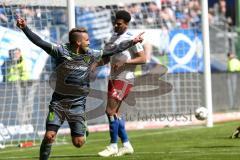2. Bundesliga - Hamburger SV - FC Ingolstadt 04 - Alleingang, Thomas Pledl (30, FCI) trifft zum 0:2 Tor, Jubel, Douglas Santos (6 HSV) Vagnoman, Josha (27 HSV) kommen nicht hin