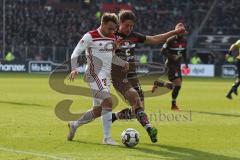 2. Bundesliga - FC St. Pauli - FC Ingolstadt 04 - Thomas Pledl (30, FCI) Daniel Buballa (15 Pauli)