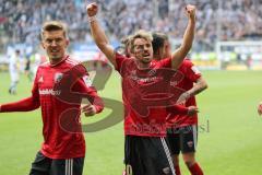 2. Bundesliga - MSV Duisburg - FC Ingolstadt 04 - Thomas Pledl (30, FCI) im Alleingang Tor Jubel Konstantin Kerschbaumer (7, FCI)