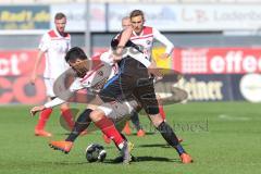 2. Bundesliga - SC Paderborn - FC Ingolstadt 04 - Darío Lezcano (11, FCI) Zweikampf Strohdiek, Christian (Paderborn 5)