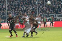 2. Bundesliga - FC St. Pauli - FC Ingolstadt 04 - Marvin Knoll (5 Pauli) Darío Lezcano (11, FCI) Justin Hoogma (22 Pauli)