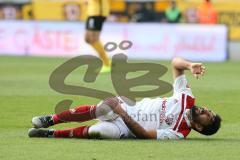 2. Bundesliga - SG Dynamo Dresden - FC Ingolstadt 04 - Almog Cohen (8, FCI) verletzt am Boden