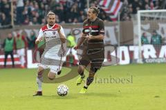 2. Bundesliga - FC St. Pauli - FC Ingolstadt 04 - Jonatan Kotzke (25 FCI) gegen Alex Meier (9 Pauli)