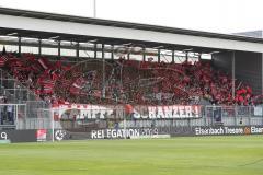 2. Bundesliga - Fußball - SV Wehen Wiesbaden - FC Ingolstadt 04 - FCI Fans Fahnen Banner Choreo Jubel Kurve