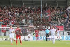 2. Bundesliga - Fußball - SV Wehen Wiesbaden - FC Ingolstadt 04 - FCI Fans Fahnen Banner Choreo Jubel Kurve Stimmung