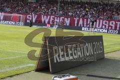 2. Bundesliga - Fußball - Relegation - Banner - Schild - SV Wehen Wiesbaden - FC Ingolstadt 04 -