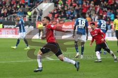 2. Bundesliga - FC Ingolstadt 04 - Hamburger SV - Tor 1:2 Anschlußtreffer durch Fatih Kaya (36, FCI) Jubel, hintzen Almog Cohen (8, FCI)