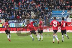 2. Bundesliga - FC Ingolstadt 04 - Hamburger SV - Tor 1:2 Anschlußtreffer durch Fatih Kaya (36, FCI) Jubel, Frederic Ananou (2, FCI) Sonny Kittel (10, FCI) Thorsten Röcher (29 FCI) #fc8
