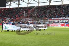 Regionalliga Bayern - Saison 2018/2019 - FC Ingolstadt 04 II - Hamburger SV - Banner - Spruchband - Danke an das Ehrenamt - Fans - Südkurve - Foto: Meyer Jürgen