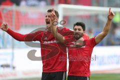 2. BL - Saison 2018/2019 - FC Ingolstadt 04 - DSC Arminia Bielefeld - Der 1:0 Führungstreffer durch Almog Cohen (#8 FCI) - Stefan Kutschke (#20 FCI) - Jubel - Foto: Meyer Jürgen
