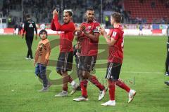 2. Bundesliga - Fußball - FC Ingolstadt 04 - FC Erzgebirge Aue - Spiel ist aus Sieg 3:2 Jubel Darío Lezcano (11, FCI) fc34#Thomas Pledl (30, FCI)